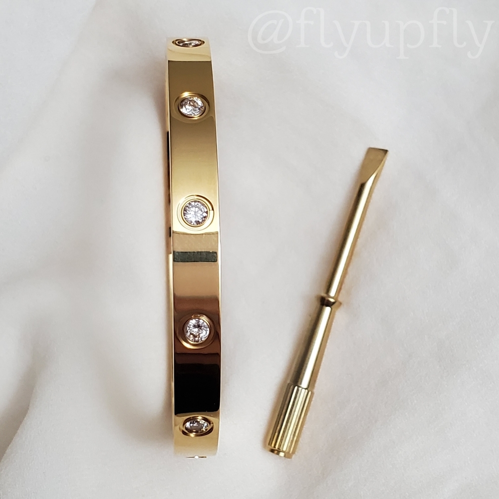 Bracelet 18k Gold Filled Screw Bangle - Picture 3 of 9